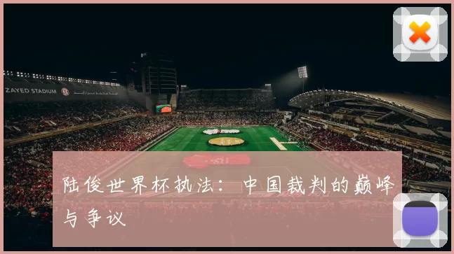陆俊世界杯执法:中国裁判的巅峰与争议